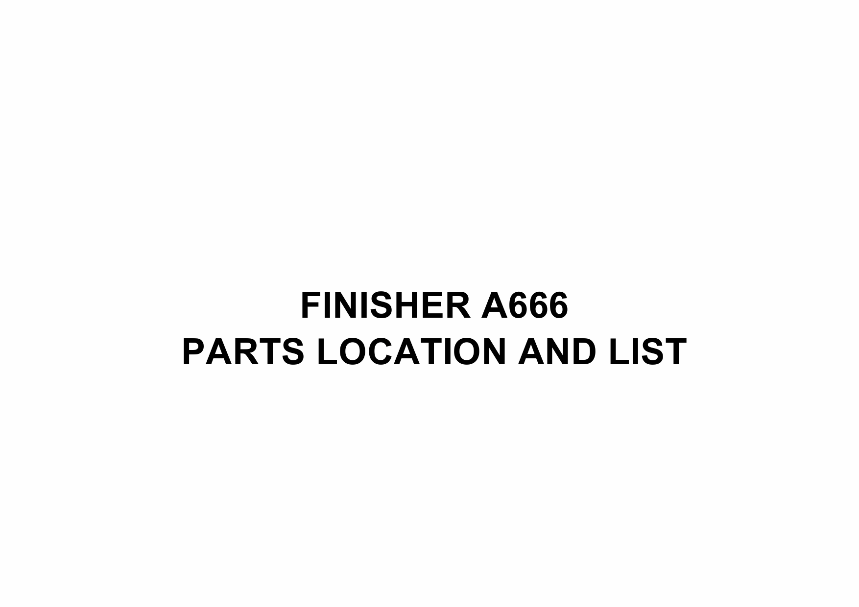 RICOH Options A666 FINISHER Parts Catalog PDF download-1